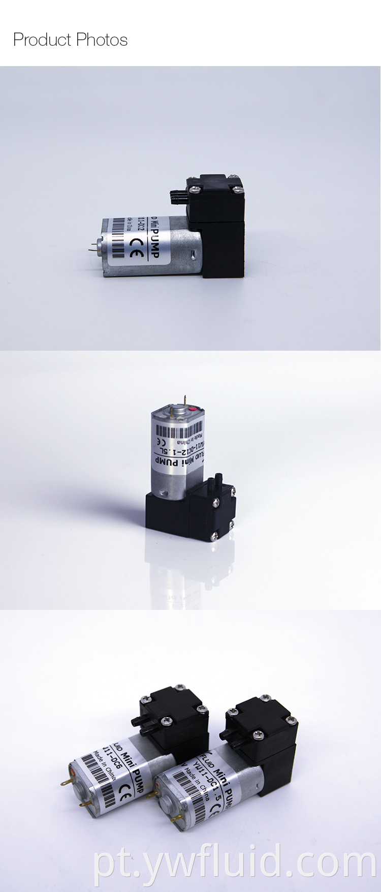 YW11-DC 1,5V 6V 12V Fluxo de ar máximo 1,5L/min Fluxo líquido máximo 180ml/min Resistência química Analítico Aquário da água Ferramenta de laboratório